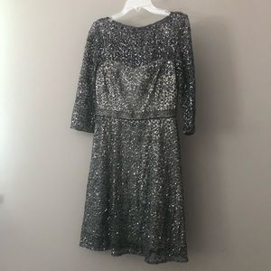 Kay Unger Sequin Lace Dress